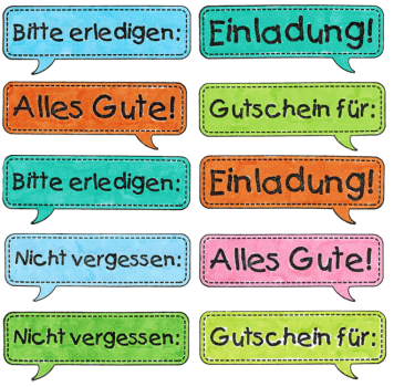 Holzstempel Set Einladungen, & Todo´s, 6tlg.