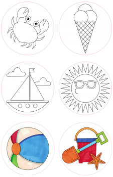 Giant Stamps "Summer", 6pcs.