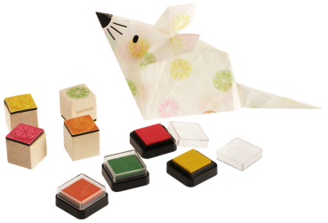 Mini Wooden Stamps "Citrus Fruits", 8pts.