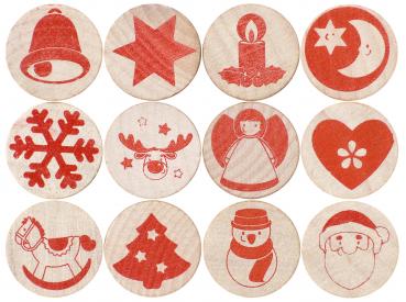 Christmas Stamps, 24pcs. (12 x stamps, 12 x stamp pad)