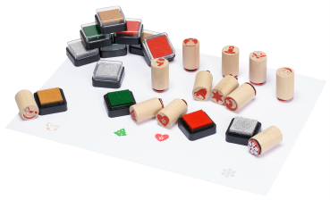 Christmas Stamps, 24pcs. (12 x stamps, 12 x stamp pad)