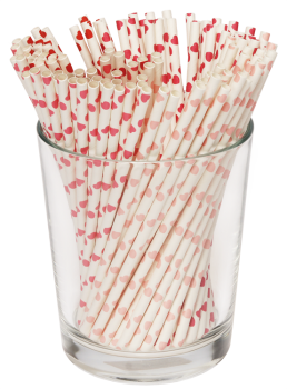 Paper Straws "Hearts", 120pcs.