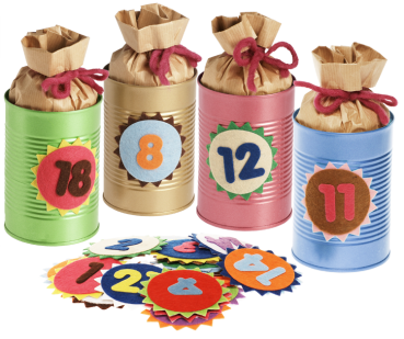 Felt Stickers "Advent Calendar", 72pcs.