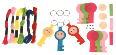 Filz- Schlüsselanhänger "Schlüsselmännchen", 6er Set