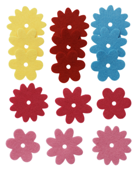 DIY-Filzrohlinge "Blümchen", 15tlg.