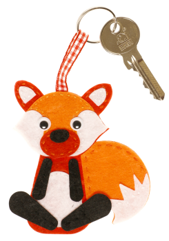 Filz- Schlüsselanhänger, Fuchs und Waschbär, 2er Set