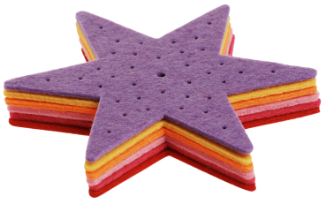 Felt Ornament "Star For Stitching", Set of 6