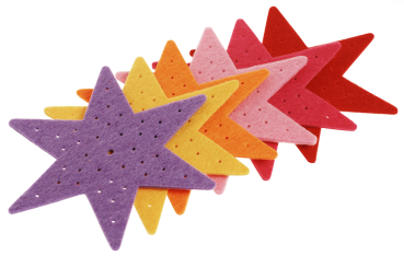 Felt Ornament "Star For Stitching", Set of 6