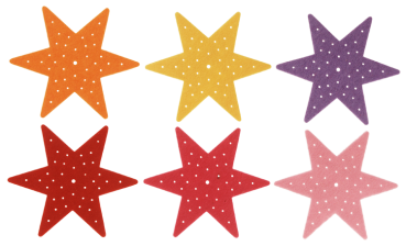 Felt Ornament "Star For Stitching", Set of 6