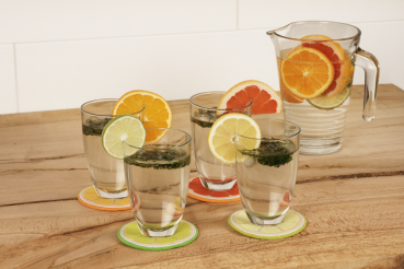 DIY Felt Coasters "Citrus Fruits", Set of 4