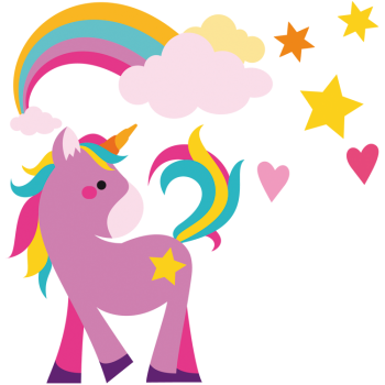 Selbstklebende Filzapplikationen "Einhorn", Set