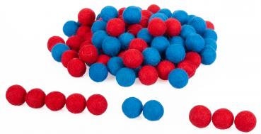 Filzkugeln rot-blau, 100-tlg.