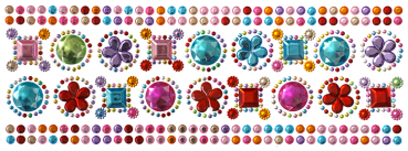 Glitter Stickers "Gems" (18 Gems, 2 Sheets)