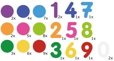 Acrylic numbers and sets, 58 pieces