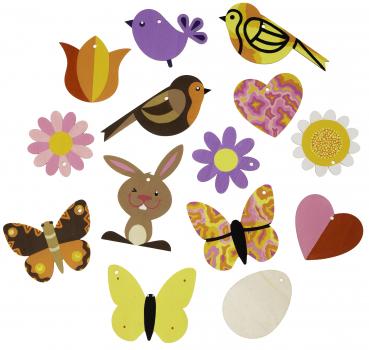 Big Pack 100 pcs wooden spring ornaments