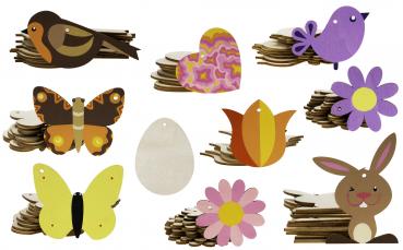 Big Pack 100 pcs wooden spring ornaments