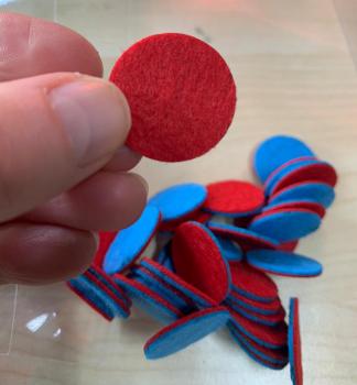 Filz Wendeplättchen rot/blau, 100-tlg.