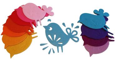 Felt Ornaments "Little Bird", 12pcs.