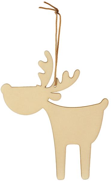 Wooden Ornaments "Reindeer Rudi", Set of 6