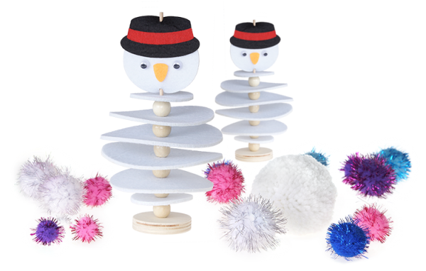 Bastelset Filz-Schneemann, 2er Set (40-tlg.)