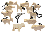 Wooden Keyring Pendants "Animals", 12pc.