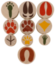 Wooden Stamps "Animal Tracks", 10pcs.