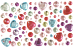 Glitzersteine zum Aufkleben "Herzen in pastell", 105tlg.